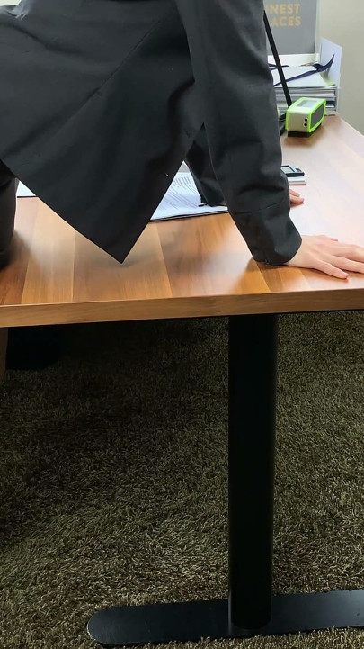 Boss uses sexy secretary and fills all her holes