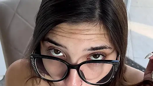 Young Brazilian girl sucking the cock