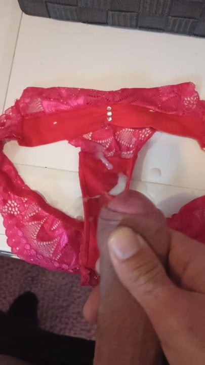 Cum on wife's panties