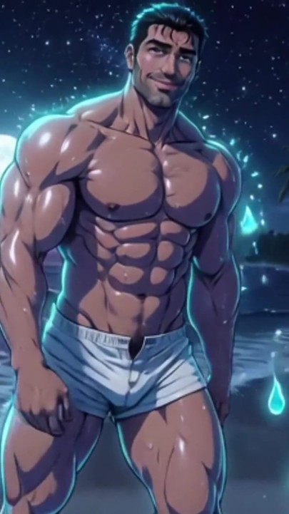 Ai Muscle Hunks on Beach