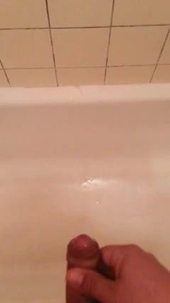 Bathroom cumshot - big load...