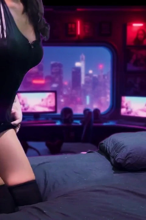 Sajberpunk seks 4 pozicije sperma na sajber licu Fit Gorgepus devojka jaše kurac