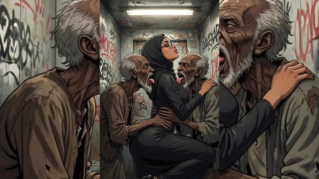 Hijab-muslimske babes degradert og gangbanget av stygge jævler på trange steder - Hijabi-serien del 3