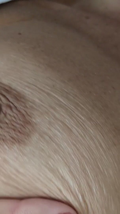See my sexy french milf wife close up with big natural tits and wet pussy first thing in the morning - wakes up feeling horny | Clip 1