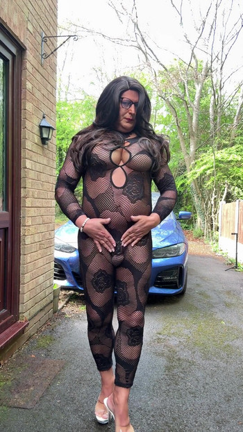 Iconic moment from "Sexy Crossdresser Kellycd2022 in black sexy body stocking and heels"