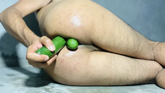 Ass add Dubble Cucumber! Oh My God! My asshole very tight.