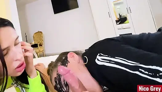 This Amateur POV Crossed a Line Fast - Double Blowjob and Rimming with Huge Facial Cumshot