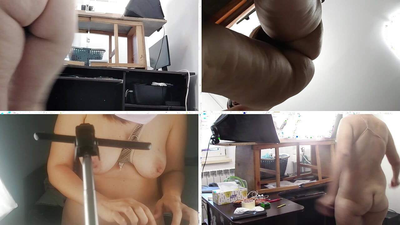 Sexy ehefrau macht hausarbeit nackt. Brünette behaarte muschi, dicker arsch, dicke titten. Sexy mutter massiert sich auf vibrator.