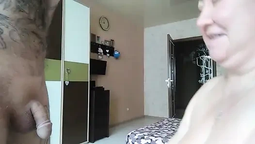 Unforgettable blowjob from a bitch with big breasts and cum in her mouth