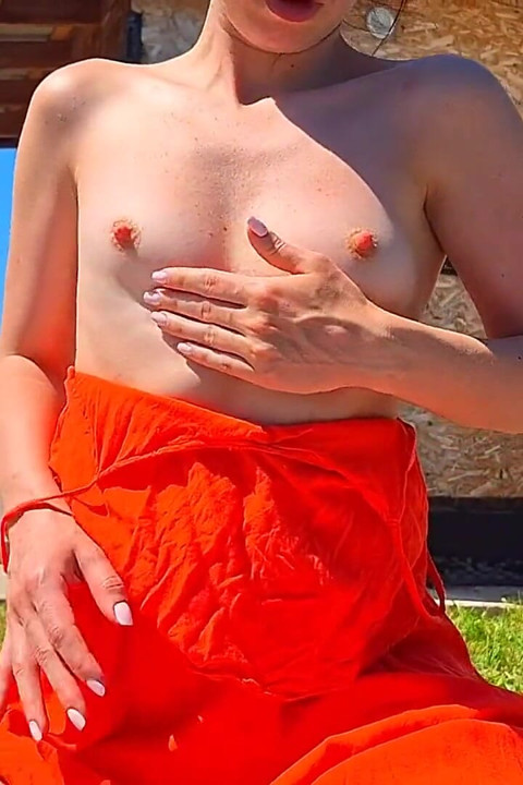 +18 Step Stepsister Plays with Dick in Public, Jerks off in the Park