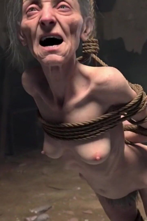Elderly Granny Tied up - Terrified yet Craving Dick in Her Old Pussy