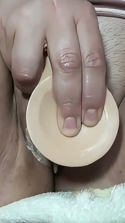 Excited BBW plays with her pussy and squirts while cumming dildo | Clip 2