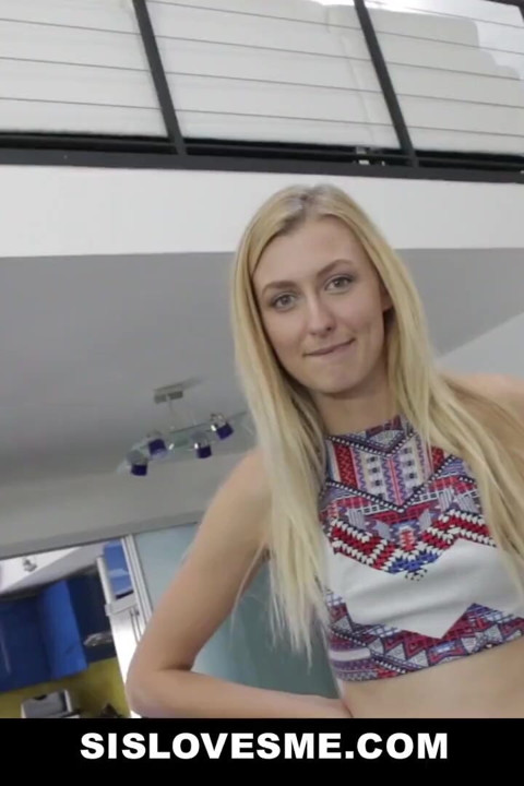 Blonde stepsis is eager to please her big dick stepbrother