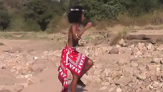 African Zulu girls topless dancing