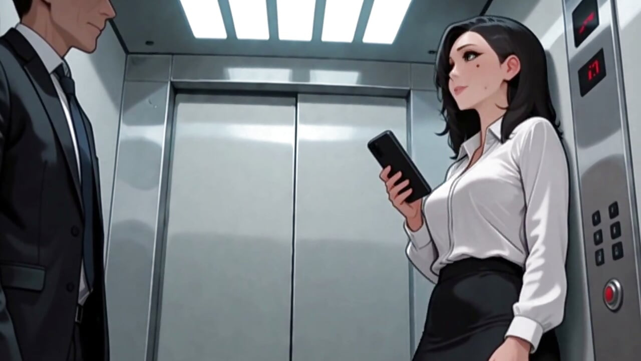 Elevador anime creampie office menina é fodida depois de assistir pornô