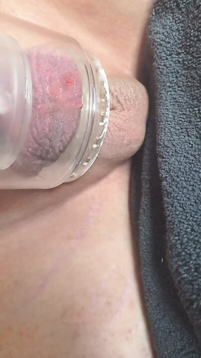 Penis pump on smooth cock