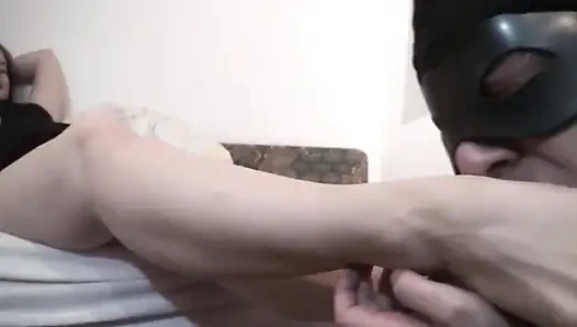 Morning feet kissing