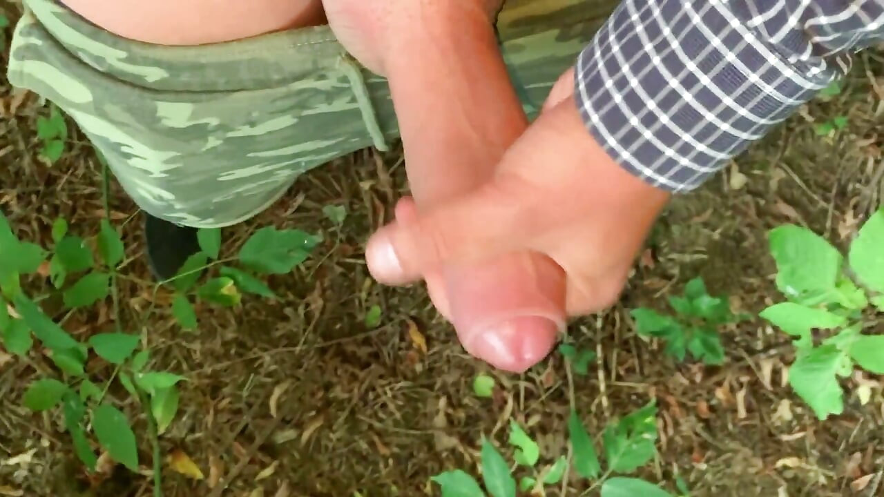 Twink Jerks Faster and Slower, Faster and Slower... Then Cums Outdoor