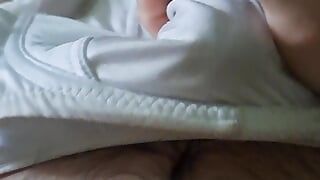 Jerking off in step mom&#039;s panties and her bodice