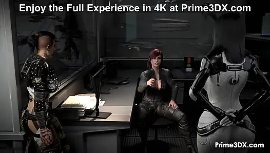 Affedersiniz memur bey! Bilim kurgu futa prime3dx'te üçlü seks