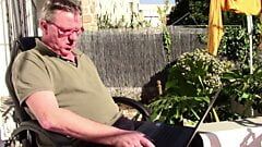 Caught Masturbating and watching Porn Outdoors by the Wife