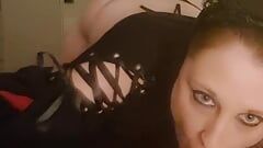 SexyMary as a cute and rough cat is blowing a long cock until great cumshot