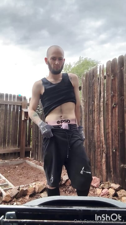 Working in the sun in my underwear