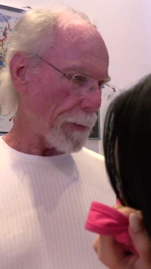 Teen girlfriend gets fucked by old grandpa in her pussy and mouth | Clip 1