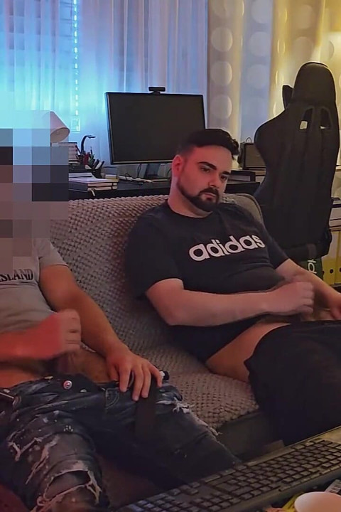 Big Dick Straight Turkish Buddy Get's More Comfortable - Mutual Jerk-off and Blowjob