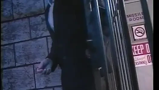 Curly haired babe in the prison is so horny that is ready to give everything