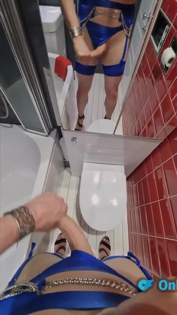 Must-share moment from "Big cock sissy pissing and wanking in the bathroom in lingerie"