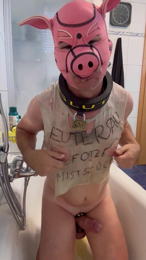 Fag Pig Slut Whore Piss Play Jerk Huge Cock Ass Play Monster Dildo Cum Pumped Nipples Faggot | Clip 1