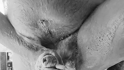 Danish porn video – Shower fucking with brush and jerking off with cum
