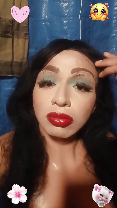 Transvestite on Camera Then Shows Their Butt.