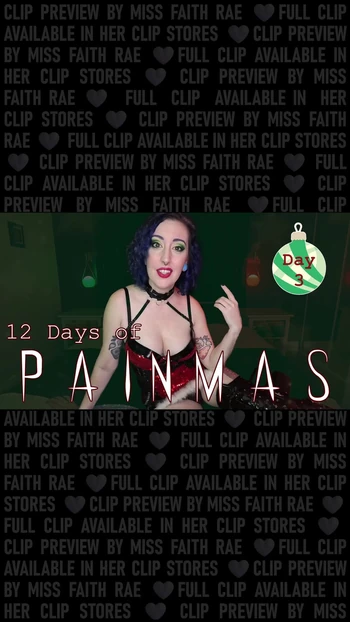 DAY 3 - 12 DAYS OF PAINMAS - Christmas CBT & Pain Play Slave Tasks by Miss Faith Rae