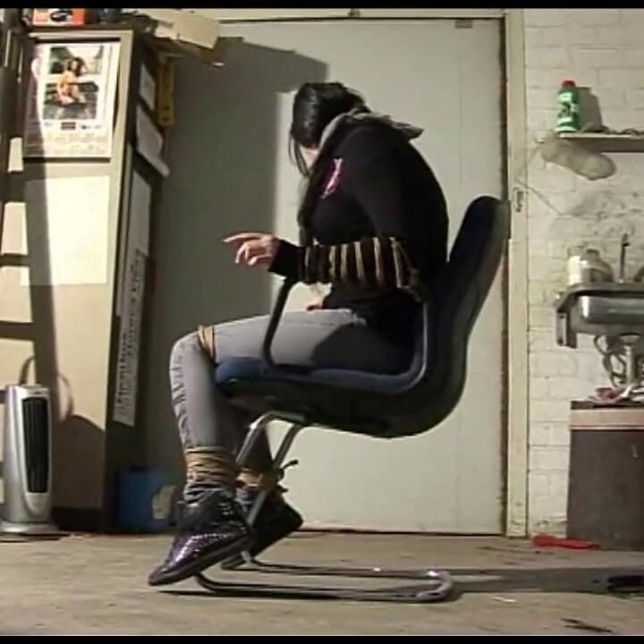 Struggling Babe Chairtied Cleavegagged