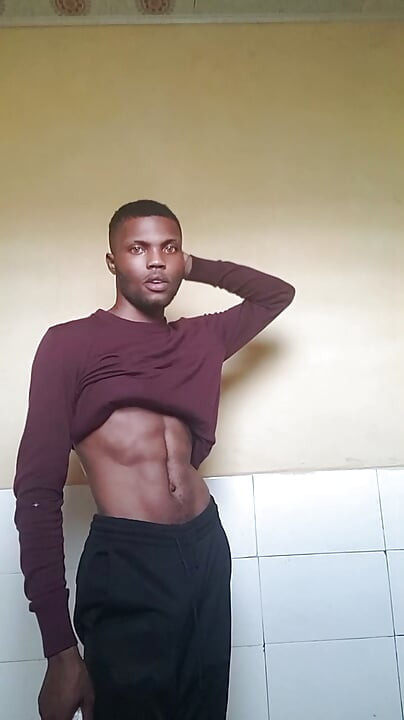 Sexy black print Dick showcase his dick at work