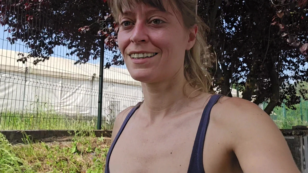 Sweaty Runner Comes Home, Catches Husband Watching Porn video and Jerking Off, Then Squirts on His Cock