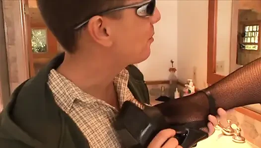 Black girl gets stuffed a white cock in her mouth sucks it deep and fast