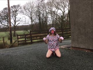 sissy neil outside pissing his nappy