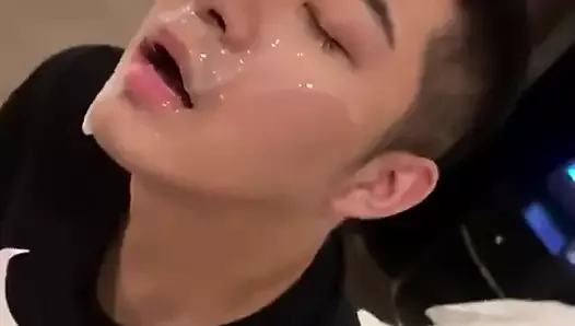 thick sperm on young asian face delight, on face & mouth 9