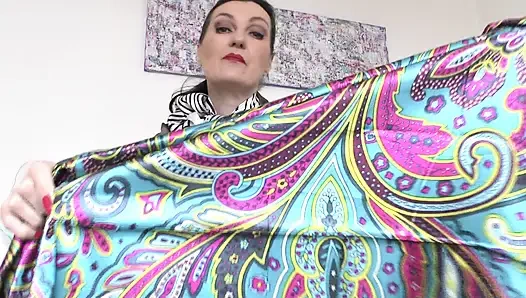 Sexy Satin Scarf Games with Thick Red Lips, JOI, Lady Victoria Valente