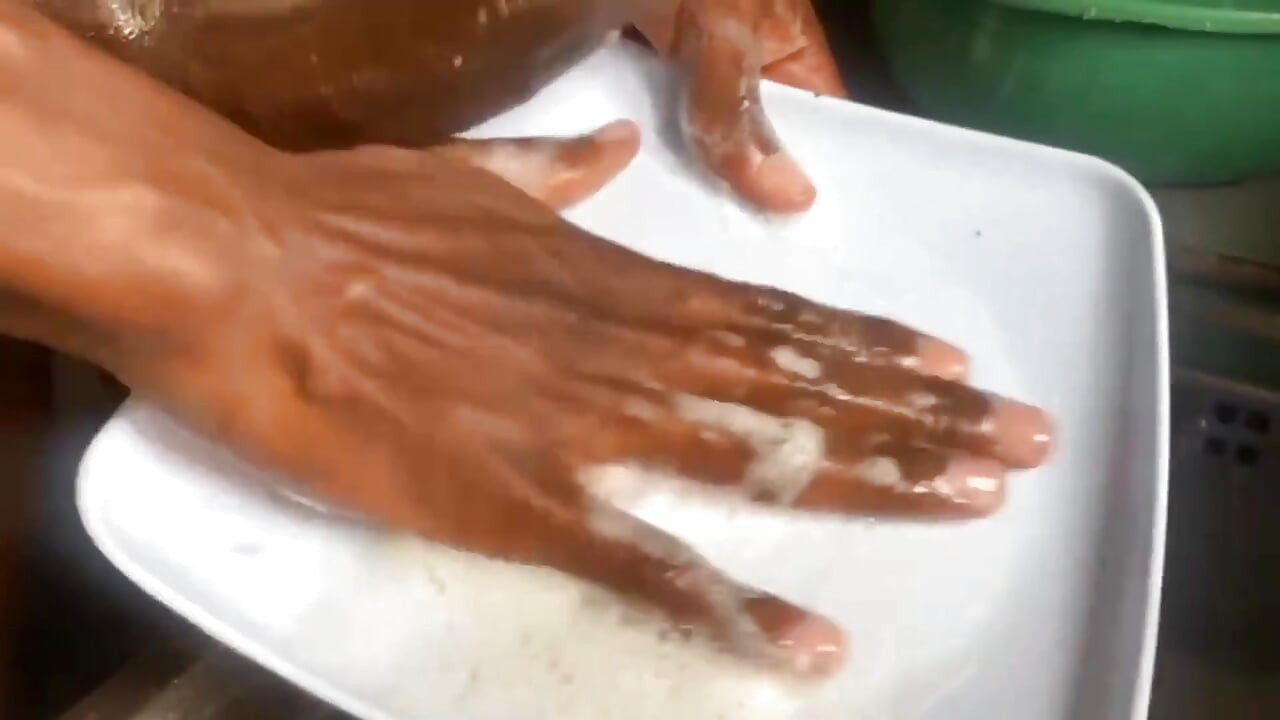 He Washed the Dishes Clean with His Cute Sweet Dick