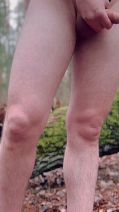 My sweet tiny ass and dick flash in forest | Clip 1