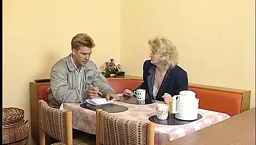 Blonde mature slut gets her pussy plowed