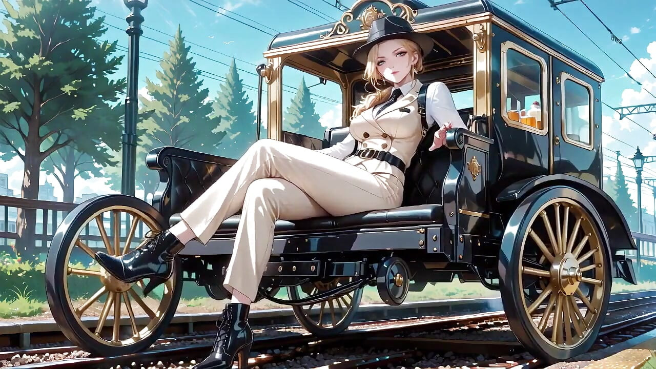 Lazy Vibes dalam kereta vintaj dan bilik tidur mewah, mengusik di bawah topi hitam, bibir menyentuh jari