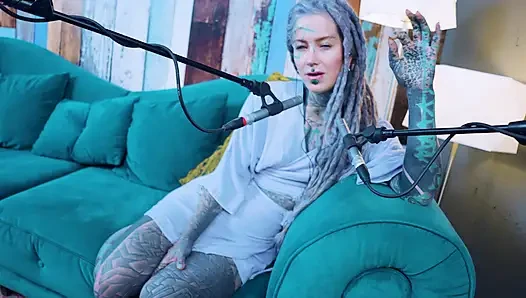 I talk about L - LOVE - ASMR podcast SFW talking goth skinny girl dreadlocks tattoo model inked girl