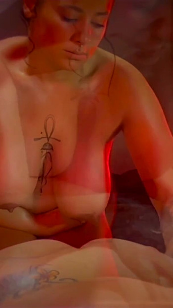 Emotional moment from "Dominatrix Mistress April - A slave day at the beach"