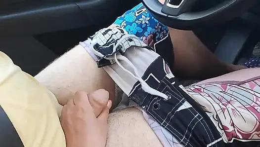Public Car Handjob From Young Emma While We Drive in Forest Road