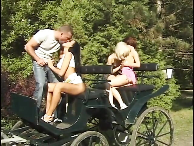 Gorgeous whores take it off and get banged by random cocks in a wild orgy